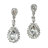 97862, TEARDROP ACCENT PAVE RHINESTONE DANGLE EARRING