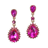97862, TEARDROP ACCENT PAVE RHINESTONE DANGLE EARRING