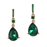 97864, TEARDROP ACCENT PAVE RHINESTONE DANGLE EARRING