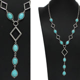 Turquoise Stone Y-shaped Necklace
