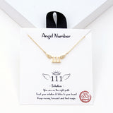 97918, GOLD DIPPED, "111" ANGEL NUMBER DAINTY NECKLACE