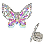 97920, BUTTERFLY RHINESTONE STRETCH RING