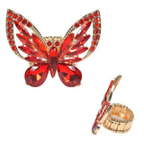 97920, BUTTERFLY RHINESTONE STRETCH RING