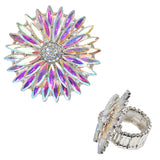 97921, FLOWER RHINESTONE STRETCH RING