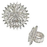 97921, FLOWER RHINESTONE STRETCH RING
