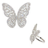 97922, CUBIC ZIRCONIA BUTTERFLY ADJUSTABLE RING