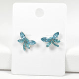 97931, DRAGONFLY RHINESTONE STUD EARRING
