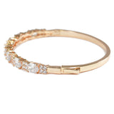 97935, OVAL CUBIC ZIRCONIA ACCENT BANGLE BRACELET