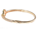 97936, ROUND BAGUETTE CUBIC ZIRCONIA ACCENT BANGLE BRACELET