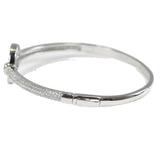 97936, ROUND BAGUETTE CUBIC ZIRCONIA ACCENT BANGLE BRACELET