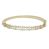 97937, SQUARE AND ROUND CUBIC ZIRCONIA ACCENT BANGLE BRACELET