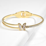 97938, BUTTERFLY STAINLESS STEEL BANGLE BRACELET