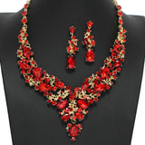97947, FLORAL VINES RHINESTONE EVENING NECKLACE SET