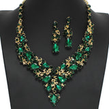 97947, FLORAL VINES RHINESTONE EVENING NECKLACE SET