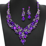 97947, FLORAL VINES RHINESTONE EVENING NECKLACE SET