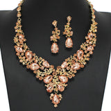 97947, FLORAL VINES RHINESTONE EVENING NECKLACE SET