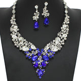 97947, FLORAL VINES RHINESTONE EVENING NECKLACE SET