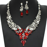 97947, FLORAL VINES RHINESTONE EVENING NECKLACE SET