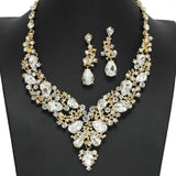 97947, FLORAL VINES RHINESTONE EVENING NECKLACE SET