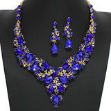 97947, FLORAL VINES RHINESTONE EVENING NECKLACE SET