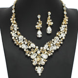 97947, FLORAL VINES RHINESTONE EVENING NECKLACE SET