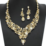 97947, FLORAL VINES RHINESTONE EVENING NECKLACE SET