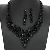 97947, FLORAL VINES RHINESTONE EVENING NECKLACE SET