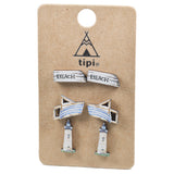 97975, BEACH THEME WOOD STUD EARRING SET