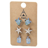 97976, SEA LIFE THEME STUD EARRING SET
