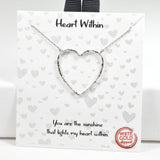 97993, GOLD DIPPED, "HEART WITHIN" CUTOUT HEART NECKLACE