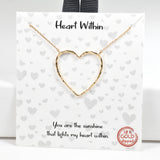 97993, GOLD DIPPED, "HEART WITHIN" CUTOUT HEART NECKLACE