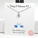 97994, GOLD DIPPED, "SONG OF SOLOMON 4:7" CUBIC ZIRCONIA CROSS CHARM NECKLACE