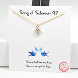 97994, GOLD DIPPED, "SONG OF SOLOMON 4:7" CUBIC ZIRCONIA CROSS CHARM NECKLACE