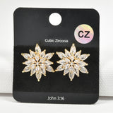 98000, FLOWER CUBIC ZIRCONIA STUD EARRING