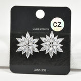 98000, FLOWER CUBIC ZIRCONIA STUD EARRING