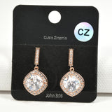 98003, GEOMETRIC CUBIC ZIRCONIA DANGLE EARRING