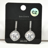 98003, GEOMETRIC CUBIC ZIRCONIA DANGLE EARRING