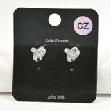98005, DAINTY KNOT CUBIC ZIRCONIA STUD EARRING