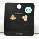 98005, DAINTY KNOT CUBIC ZIRCONIA STUD EARRING