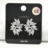 98008, MARQUISE CUBIC ZIRCONIA ACCENT EARRING