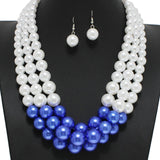 98010, TRIPLE LAYERED PEARL STRAND NECKLACE