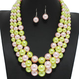 98010, TRIPLE LAYERED PEARL STRAND NECKLACE