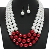 98010, TRIPLE LAYERED PEARL STRAND NECKLACE