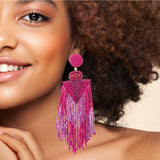 98029, FRINGE SEED BEADED EARRING