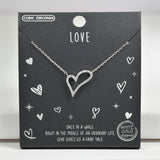 98075, GOLD DIPPED, CUTOUT HEART CUBIC ZIRCONIA NECKLACE
