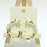 98115, GOLD DIPPED, CRYSTAL RHINESTONE ACCENT HOOP EARRING