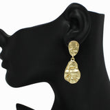 Gold Dipped, Hammered Geometric Metal Earring