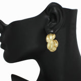 Gold Dipped, Textured Bold Metal Brass Earring