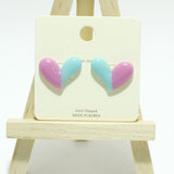 TWO Tone Heart Stud Earring