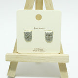 Gold Dipped, OWL Stud Brass Earring - view 2